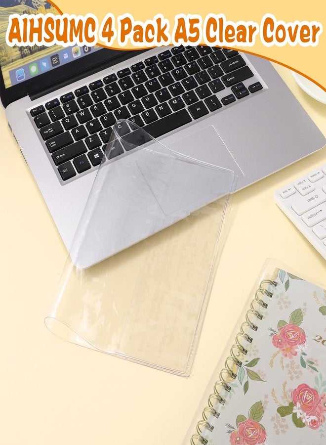 AIHSUMC 4 Pack A5 Clear Cover, Transparent A5 Jelly Planner Cover Waterproof Notebook Cover Plastic Sleeves Slip on Book Covers for Journal Weeks Planners and Books - Image 5